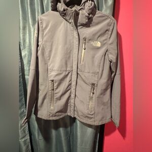 Gray NorthFace Women’s Jacket W/Removable Hood 3 Front Pockets Size Med